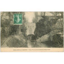 carte postale ancienne 51 CHALONS-SUR-MARNE. Vieux Pont Bastion Mauvilain 1909