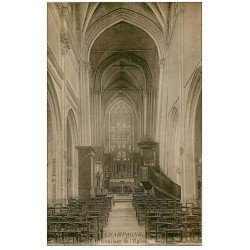 carte postale ancienne 51 CHAMPAGNE. Intérieur de l'Eglise