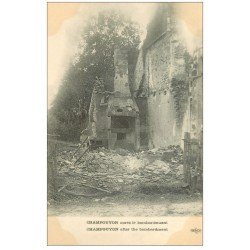 carte postale ancienne 51 CHAMPGUYON après bombardemenr