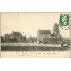 carte postale ancienne 51 COURVILLE. Eglise et Château 1925
