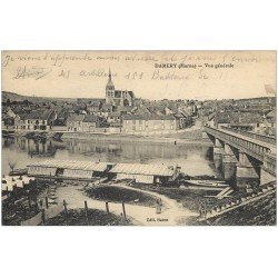 carte postale ancienne 51 DAMERY. Vue sur les Lavoirs Péniche 1917