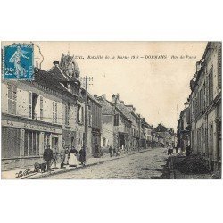 carte postale ancienne 51 DORMANS. Café Bal et Théâtre Rue de Paris 1921