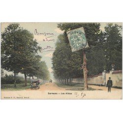 carte postale ancienne 51 DORMANS. Voiture Tacot sur les Allées 1906