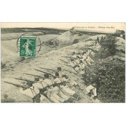 carte postale ancienne 51 EN CHAMPAGNE. Infanterie au Combat Défense d'un Fort 1908