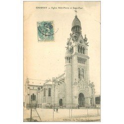 carte postale ancienne 51 EPERNAY. Eglise Saint-Paul Saint-Pierre 1905