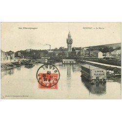 carte postale ancienne 51 EPERNAY. Lavoir Parisien sur la Marne