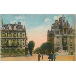carte postale ancienne 51 EPERNAY. Place République Rue du Commerce