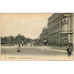 carte postale ancienne 51 EPERNAY. Rue des Mariniers Petit Train Tramway