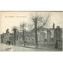 carte postale ancienne 51 EPERNAY. Rue du Commerce bombardée