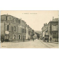 carte postale ancienne 51 EPERNAY. Rue Sézanne Buvette Hôtel Montmirail attelage livraison Lait de paturage