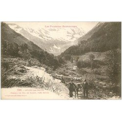 carte postale ancienne 09 AULUS-LES-BAINS. Ane Chemin du Col de Saleix 1928