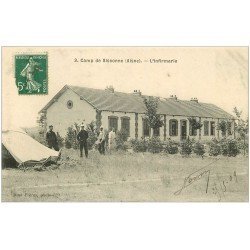 carte postale ancienne 02 CAMP SISSONNE. L'Infirmerie 1909. Militaires et Soldats