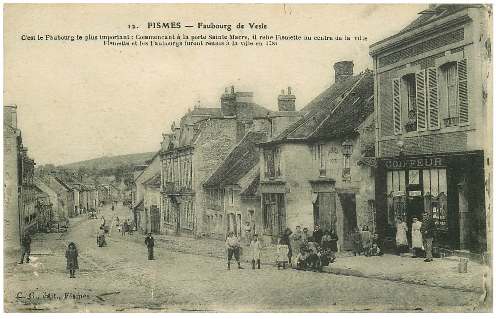 51 FISMES. Coiffeur Faubourg de Vesle 1918