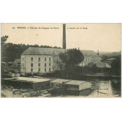 carte postale ancienne 51 FISMES. Fabrique Chapeaux de Feutre et Lavoir sur la Vesle 1917