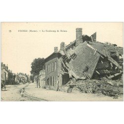 carte postale ancienne 51 FISMES. Le Faubourg de Reims