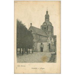 carte postale ancienne 51 FISMES. L'Eglise 1917 animation