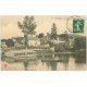 carte postale ancienne 51 FISMES. Passeur sur la Vesles 1912