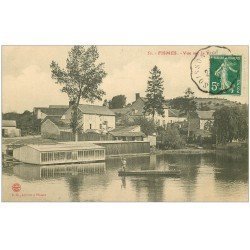 carte postale ancienne 51 FISMES. Passeur sur la Vesles 1912