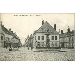 carte postale ancienne 51 FISMES. Place Lamotte Banque Société Générale