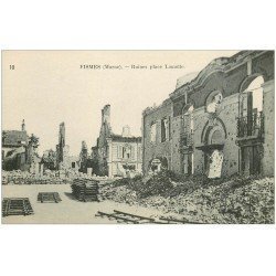 carte postale ancienne 51 FISMES. Ruines Place Lamotte