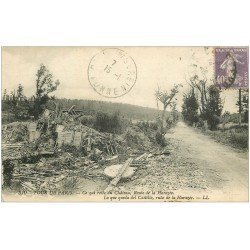 carte postale ancienne 51 FOUR DE PARIS. Restes du Château Route de la Harazée 1928