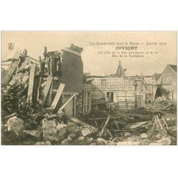 carte postale ancienne 51 JUVIGNY. Inondations 1910 Rue de la Tartelette