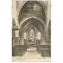 carte postale ancienne 51 LA NEUVILLE-AU-PONT. Eglise intérieur