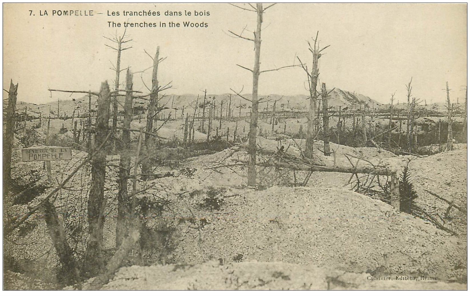 carte postale ancienne 51 LA POMPELLE. Tranchées dans les Bois