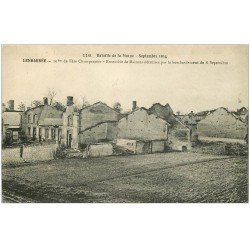 carte postale ancienne 51 LENHARREE. Maisons bombardées