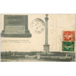 carte postale ancienne 51 MARCHAIS-MONTMIRAIL. Colonne Commémorative 1918