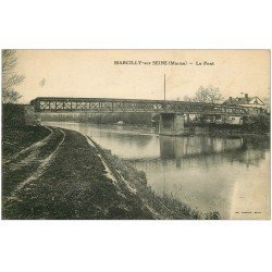 carte postale ancienne 51 MARCILLY-SUR-SEINE. Le Pont