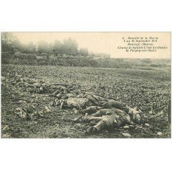 carte postale ancienne 51 MAURUPT. Cadavres Champ de Bataille chemin Pargny-sur-Saulx
