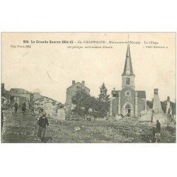 carte postale ancienne 51 MINAUCOURT. Ouvriers au Village détruit 1916