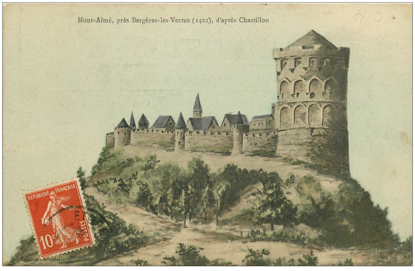 carte postale ancienne 51 MONT-AIME. près Bergères-les-Vertus d'après Chastillon