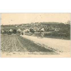 carte postale ancienne 51 MONTMIRAIL. Attelage sortie du Village et vue générale 1906