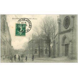 carte postale ancienne 51 MOURMELON-LE-GRAND. Rue de l'Eglise 1914