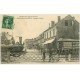 carte postale ancienne 51 MOURMELON-LE-PETIT. Locomotive à vapeur au Passage à niveau 1914 Epicerie