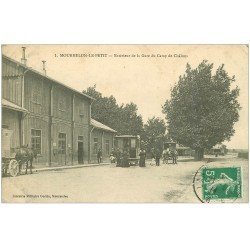 carte postale ancienne 51 MOURMELON-LE-PETIT. Tramway Gare du Camp de Châlons 1914