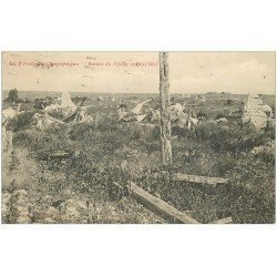 carte postale ancienne 51 NAUROY. Ruines du Village 1931
