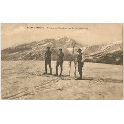 carte postale ancienne 09 AX-LES-THERMES. Skieurs au Chiola et Saint-Barthélémy
