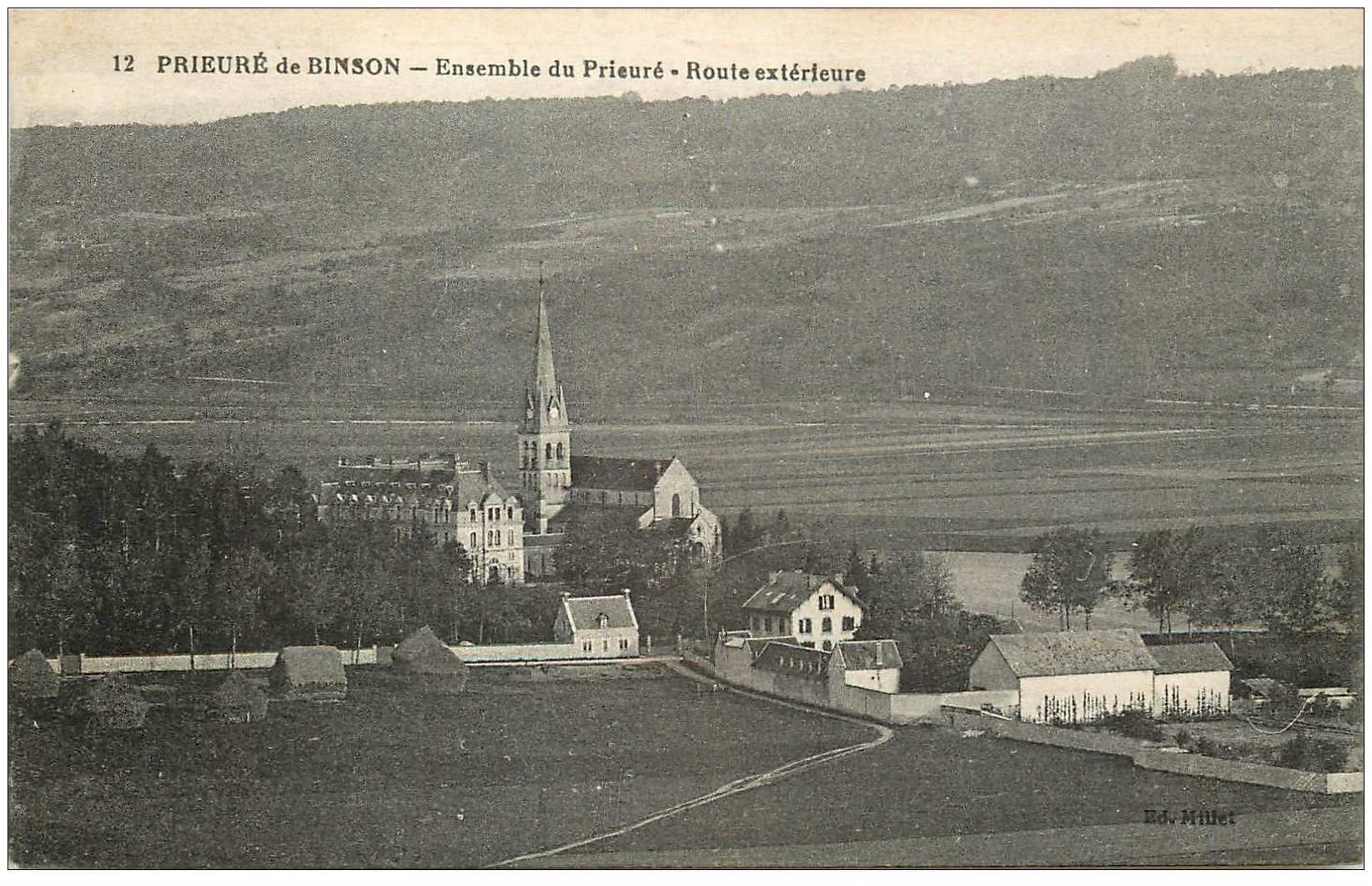 carte postale ancienne 51 PRIEURE DE BINSON. Route 1918