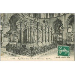 carte postale ancienne 51 REIMS. Basilique Saint-Remi Tombeau 1912