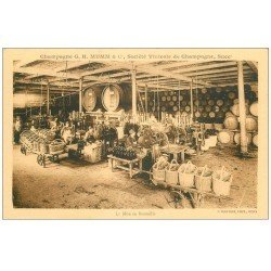 carte postale ancienne 51 REIMS. Champagne Mumm. Mise en bouteille et Caves