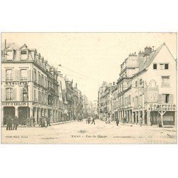 carte postale ancienne 51 REIMS. Comptoir de la Comète rue de l'Etape Dentiste à l'étage 1904