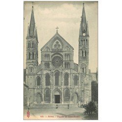 carte postale ancienne 51 REIMS. Eglise Saint-Rémi façade