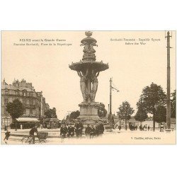 carte postale ancienne 51 REIMS. Fontaine Bartholdi Place de la République. Café Absinthe La Petite Vitesse