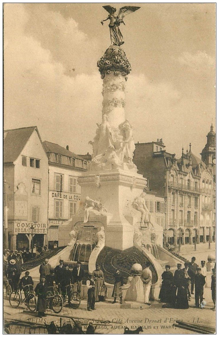 51 REIMS. Fontaine Subé Avenue Drouet Erlon 1907 Comptoir de la Comète