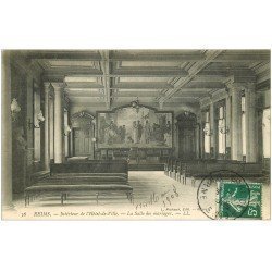 carte postale ancienne 51 REIMS. Hôtel de Ville Salle des mariages 1908