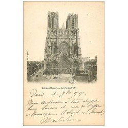 carte postale ancienne 51 REIMS. La Cathédrale 1909
