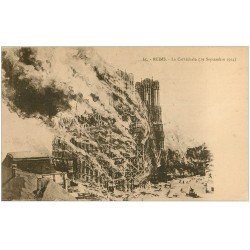 carte postale ancienne 51 REIMS. La Cathédrale 1924